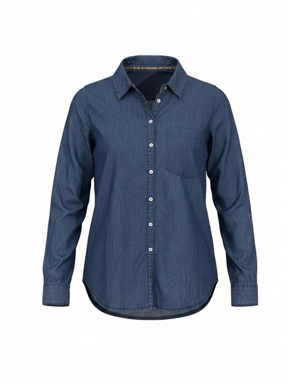 Forever 21 Women’s Small Chambray Denim Button Down Shirt Blue Long Sleeve